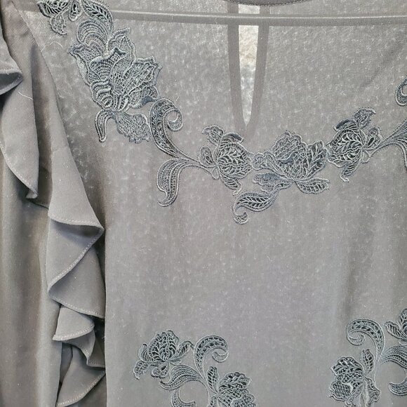 White House Black Market Appliqué Tunic Black - Picture 5 of 11